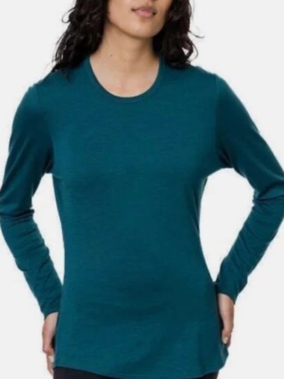 Segments 100% Merino Wool Long Sleeve Shirt Base Layer Teal Green Crew Neck XXL